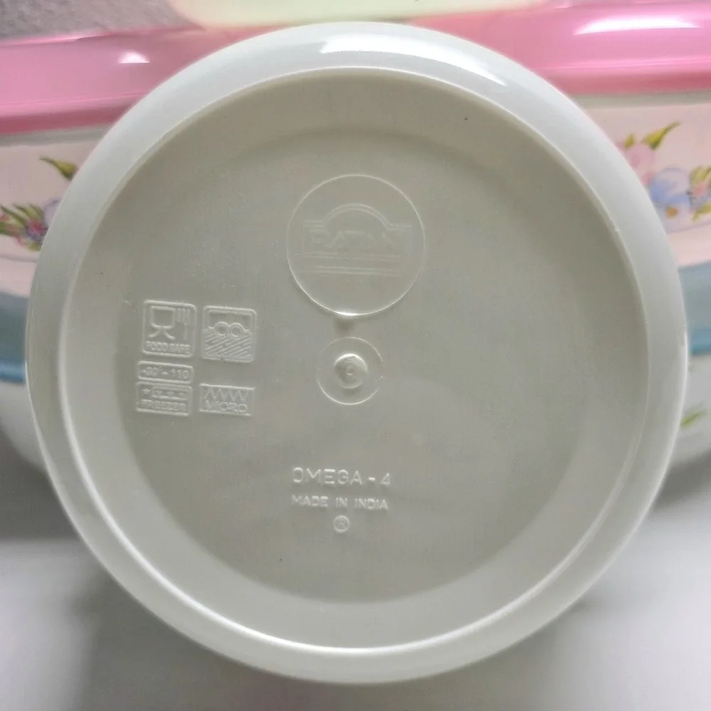 Ratan Vintage Floral Food Storage Bowls Pastel Lids Kitchen Containers Lot Of 6